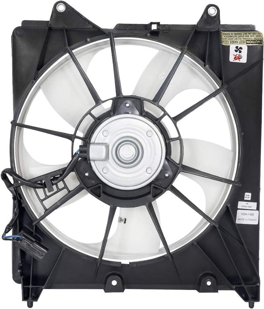 OEM-RF-0186 Factory Style Radiator Cooling Fan Assembly Cooling Efficiency Improved Direct Replacement [Compatible with 15-19 Honda Fit],Black