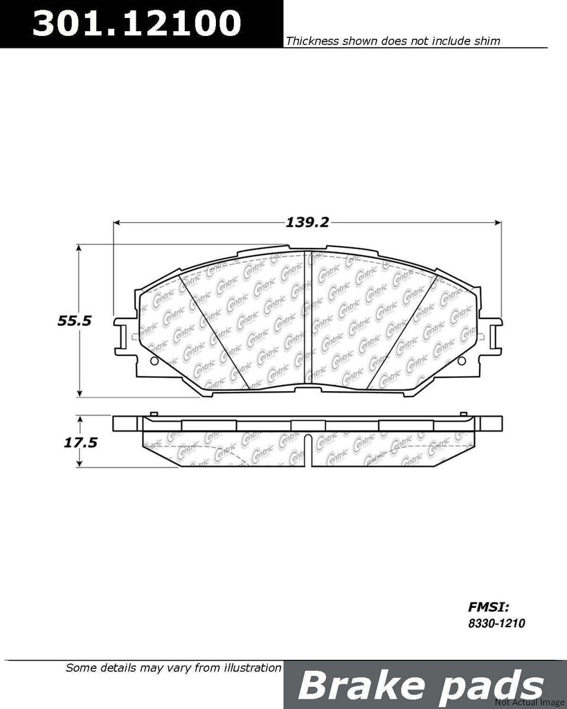 Front Disc Brake Pad for Corolla, RAV4, Prius V, Xb, Xd, Matrix+More (301.12100)