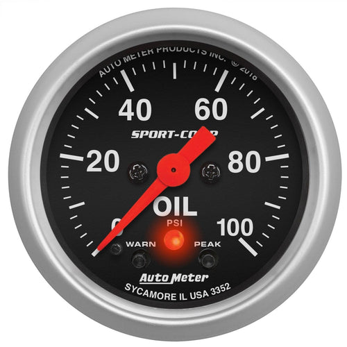 2-1/16 in. OIL PRESSURE 0-100 PSI SPORT-COMP - greatparts