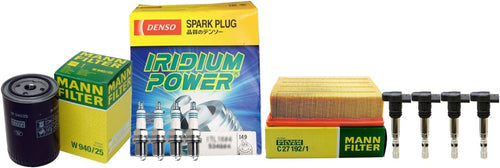 Premium Engine Oil Air Filters with 4 Direct Ignition Coils and 4 Iridium Power Spark Plugs Tune up Kit