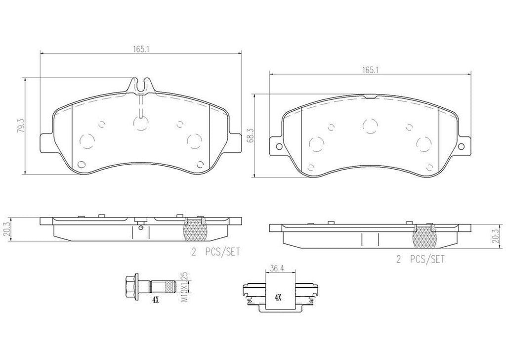 Brembo Front Disc Brake Pad Set for GLK250, GLK350 (P50086N)