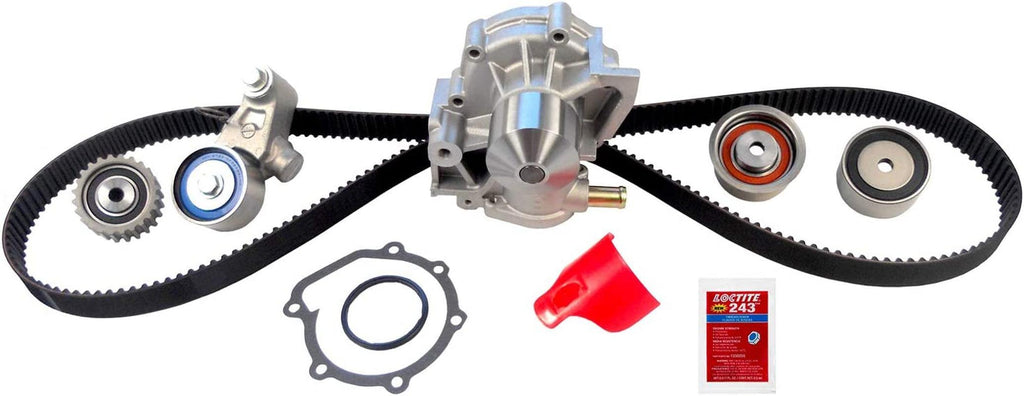 Professional TCKWP304 Timing Belt Kit with Water Pump, Tensioner, and 3 Idler Pulleys