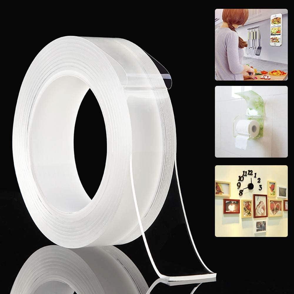 GEMVICADXP Double Sided Adhesive Carpet Tape Household Multi-Purpose Removable Instaation Tape, Used for Poster Carpet Tape, Reusable Solid Wa Tape, Transparent Adhesive