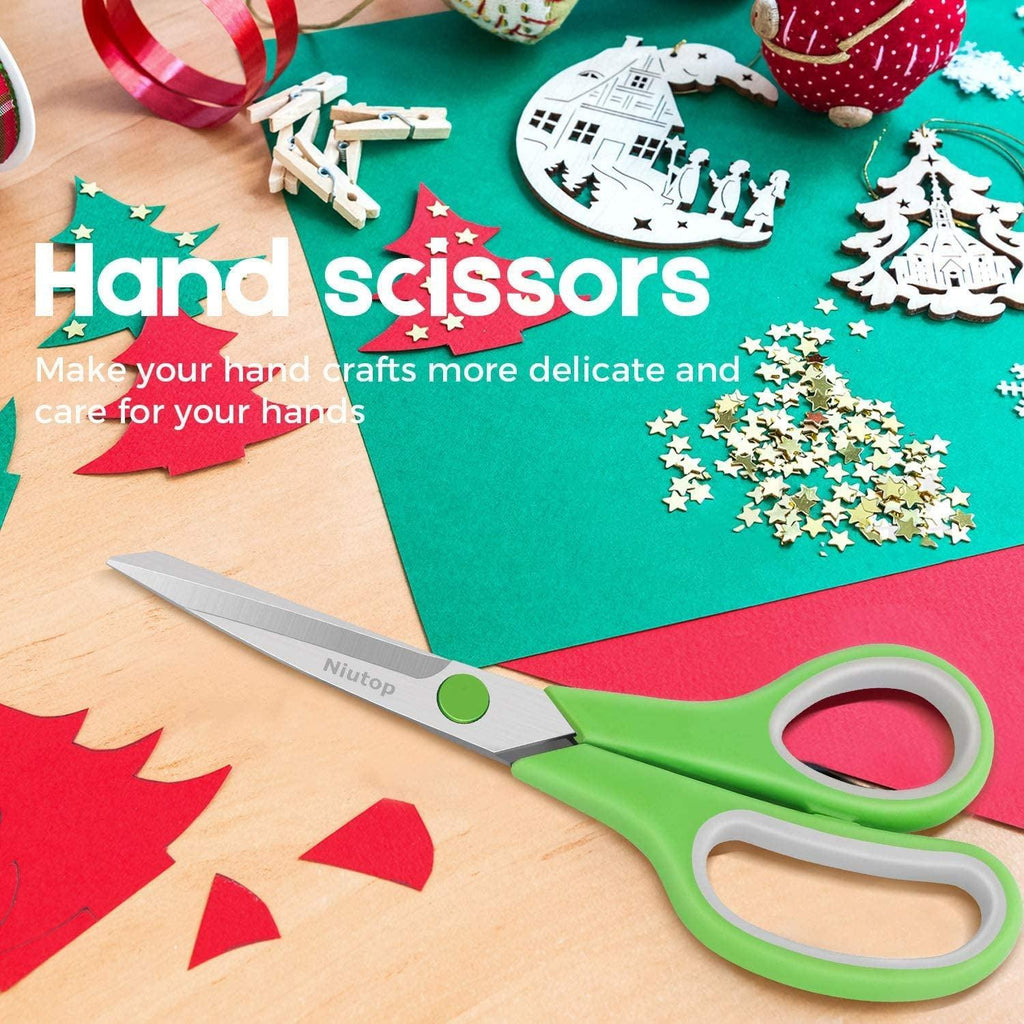 Scissors Bulk Set of 5-Pack,  8" Multipurpose Sharp Sewing Craft Fabric Scissors for Office Home High/Middle School Student Office Teacher Art Supplies, Soft Comfort-Grip Right/Left Handles