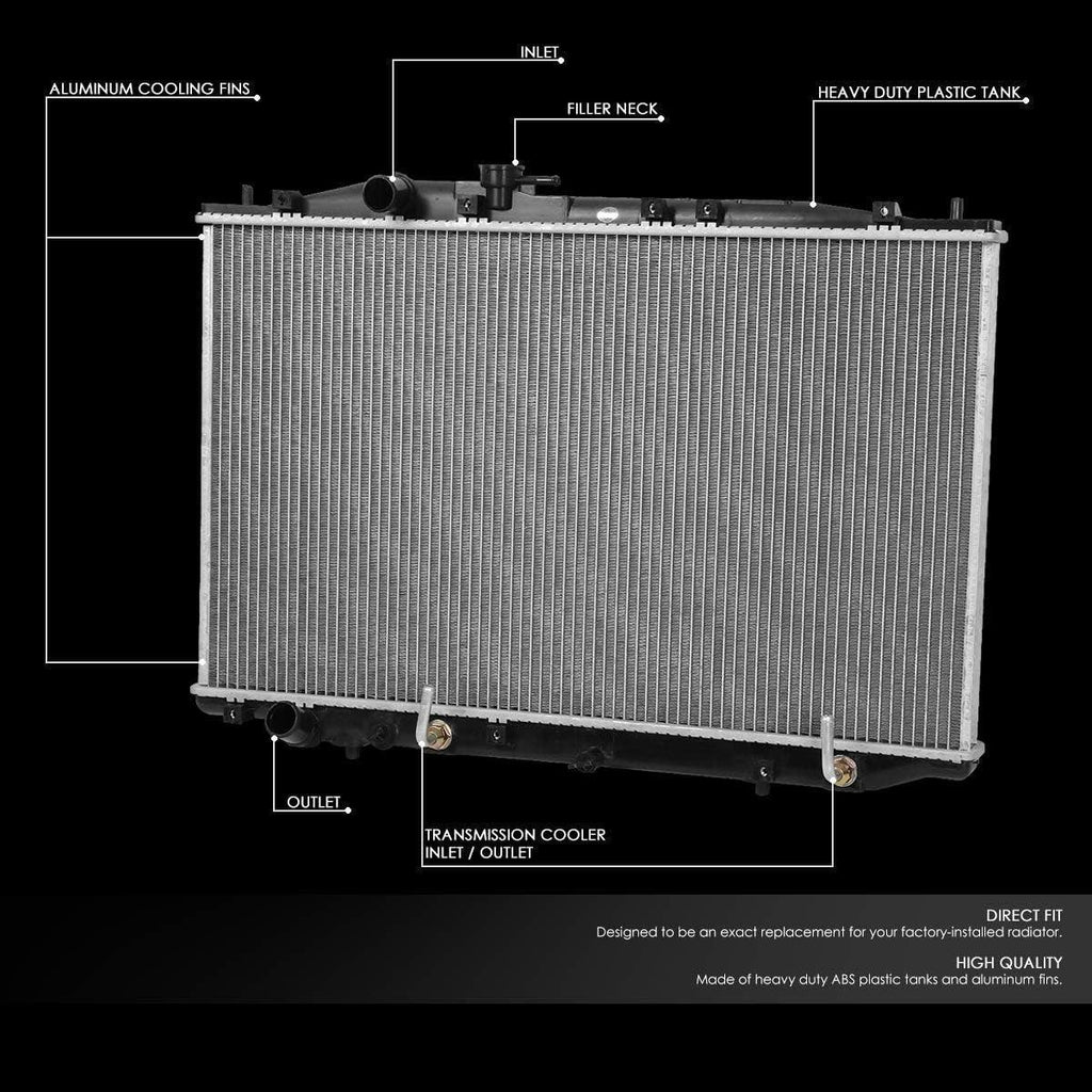 DNA Motoring  OE Style Aluminum Cooling Radiator Replacement Compatible with 07-08 Acura TL AT, 28-1/16" W X 16-5/8" H X 1" D, 1-1/4" Inlet / 1-1/4" Outlet