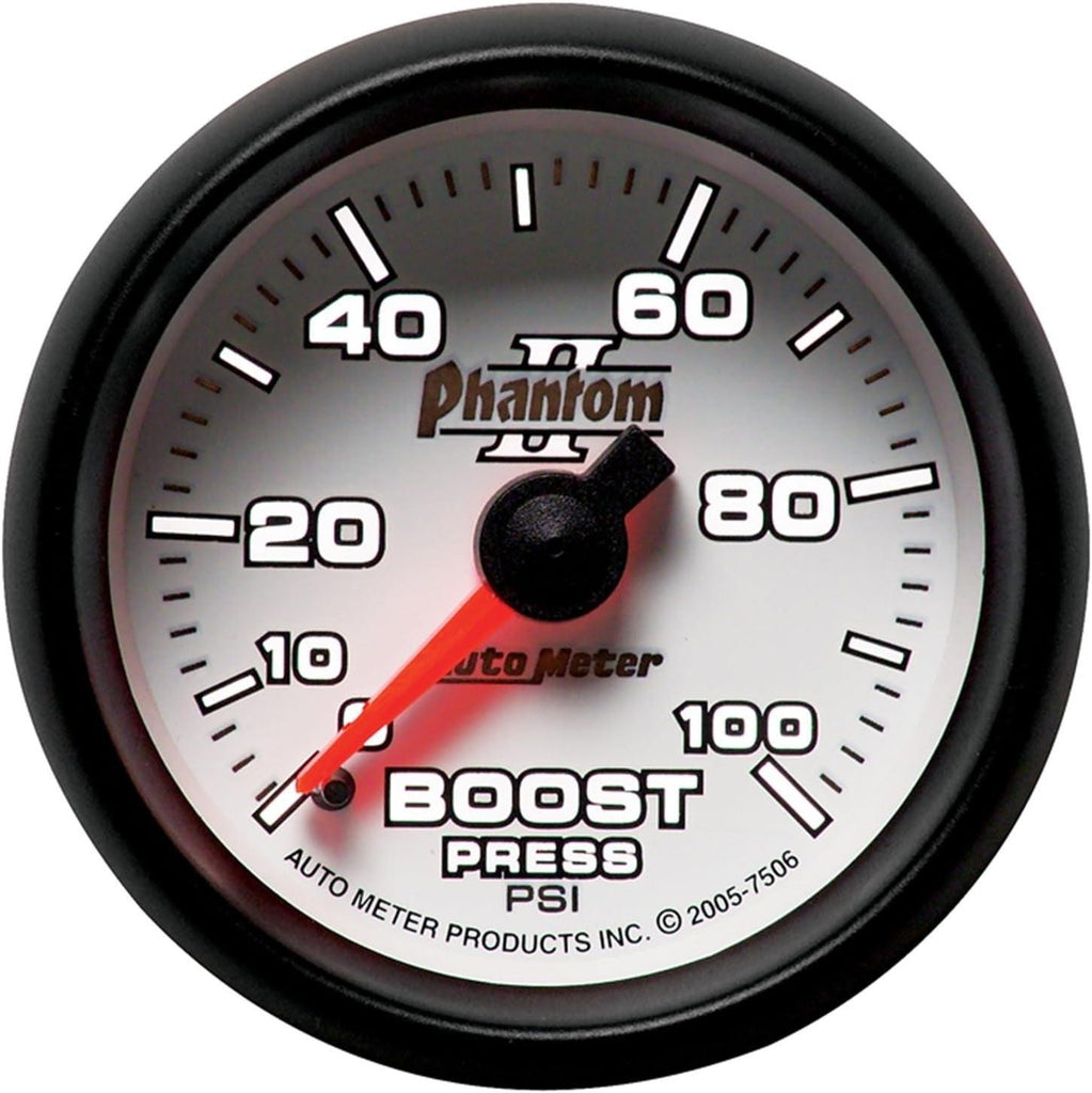 7506 Phantom II 2-1/16" 0-100 PSI Mechanical Boost Gauge