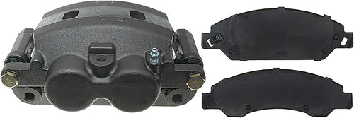 Gold 18R2247PV Front Driver Side Disc Brake Caliper Assembly with Semi-Metallic Pads (Loaded Police), Remanufactured