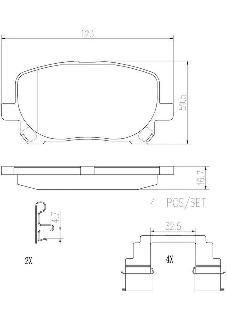 Brembo Front Disc Brake Pad Set for Vibe, Corolla, Matrix (P83061N)