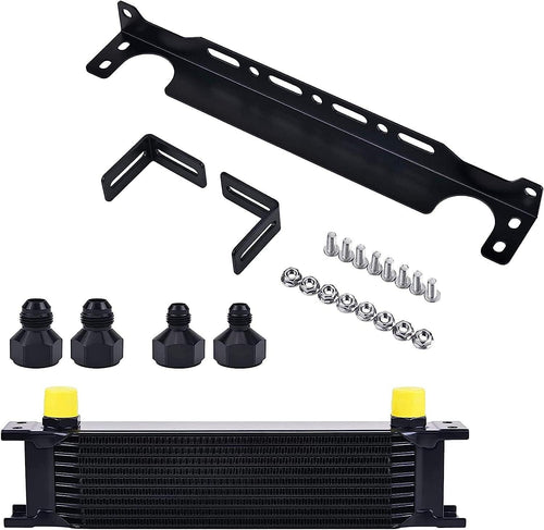 10 Row Oil Cooler Bundle with 330Mm Oil Cooler Mounting Bracket Kit