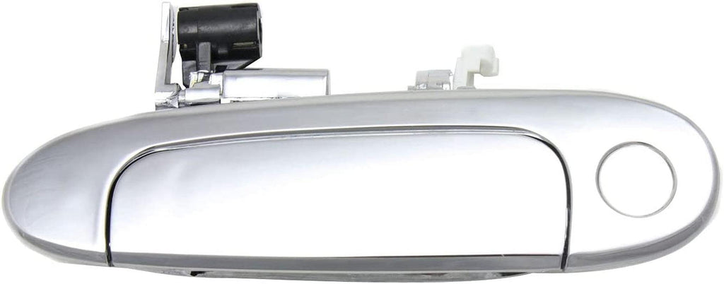 Aftermarket Front Exterior Door Handle Compatible with 2000-2005 Toyota Echo All Chrome, with Keyhole, Set of 2, Driver and Passenger Side