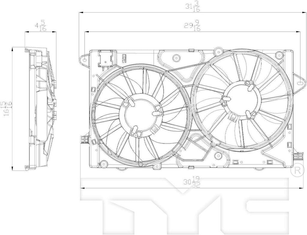 622790 Cooling Fan Assembly Compatible with 2010-2016 Buick Lacrosse