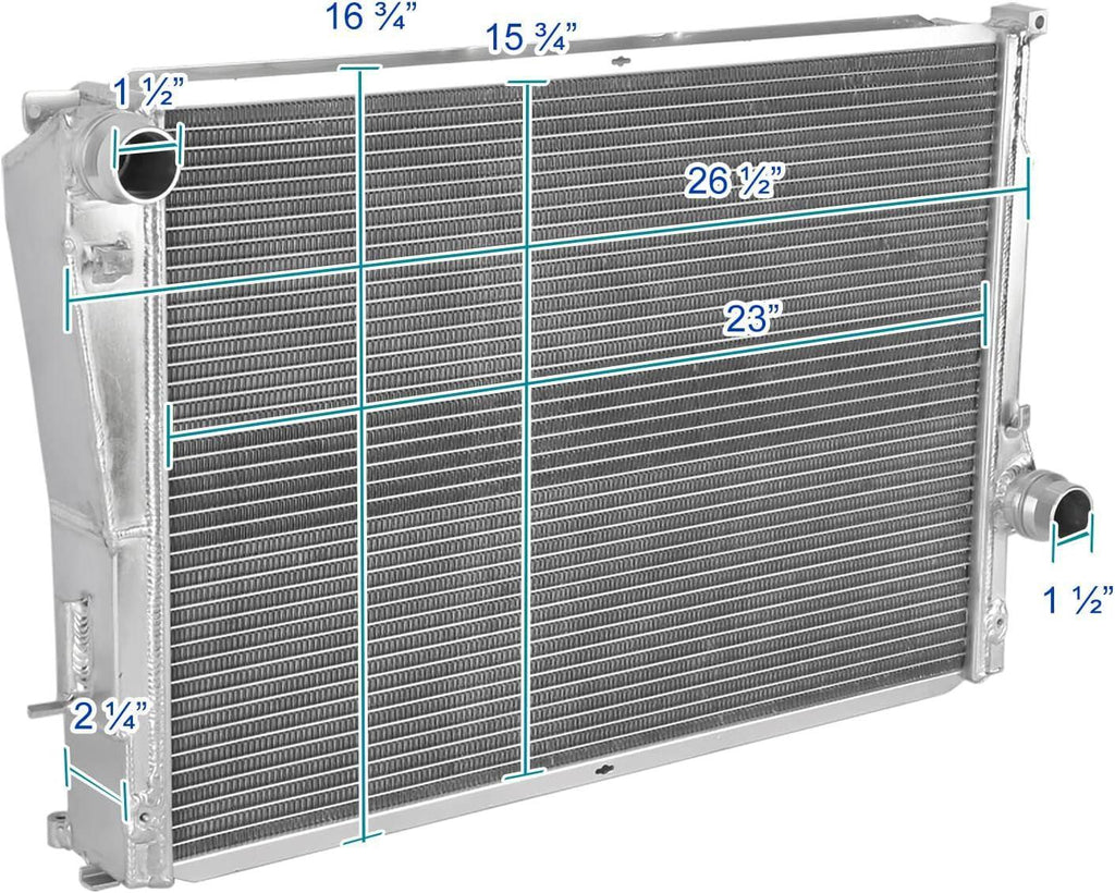 Manual 3-Row Aluminum Performance Cooling Radiator Compatible with BMW M3 E46 2001-2006