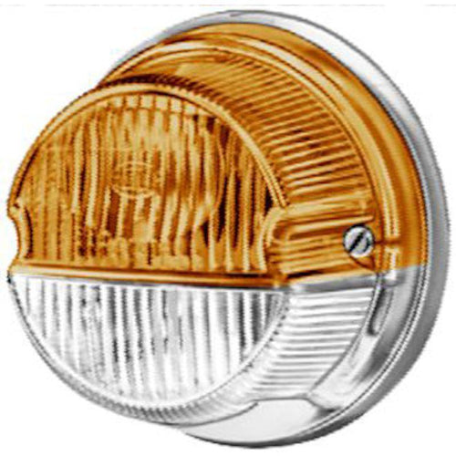 1259 Amber/White Turn/Side Marker Lamp with Chrome Base - greatparts