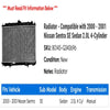 Radiator - Compatible with 2000 - 2001 Nissan Sentra SE Sedan 2.0L 4-Cylinder