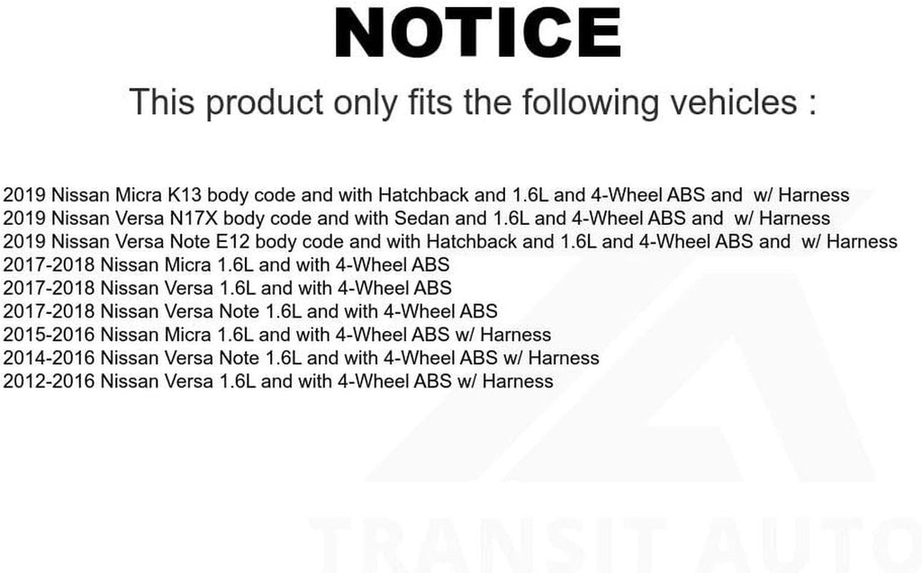 Mpulse Front ABS Wheel Speed Sensor SEN-2ABS0859 for Nissan Versa Note Micra