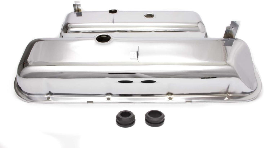 Racing Power Company  Short Chrome OEM Style Valve Cover for Big Block Chevy