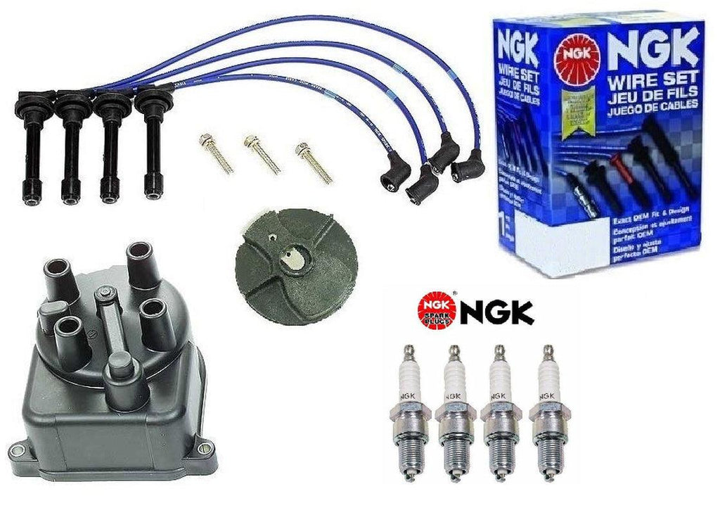 FOR Acura Integra B18B1 NGK Blue Tune-Up Kit Cap Rotor Spark Plugs Wire Set Kit