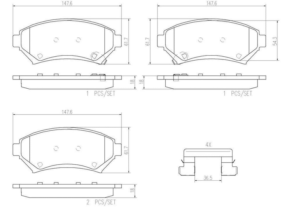 Front Disc Brake Pad Set for Century, Lesabre, Deville, Impala+More (P59028N)