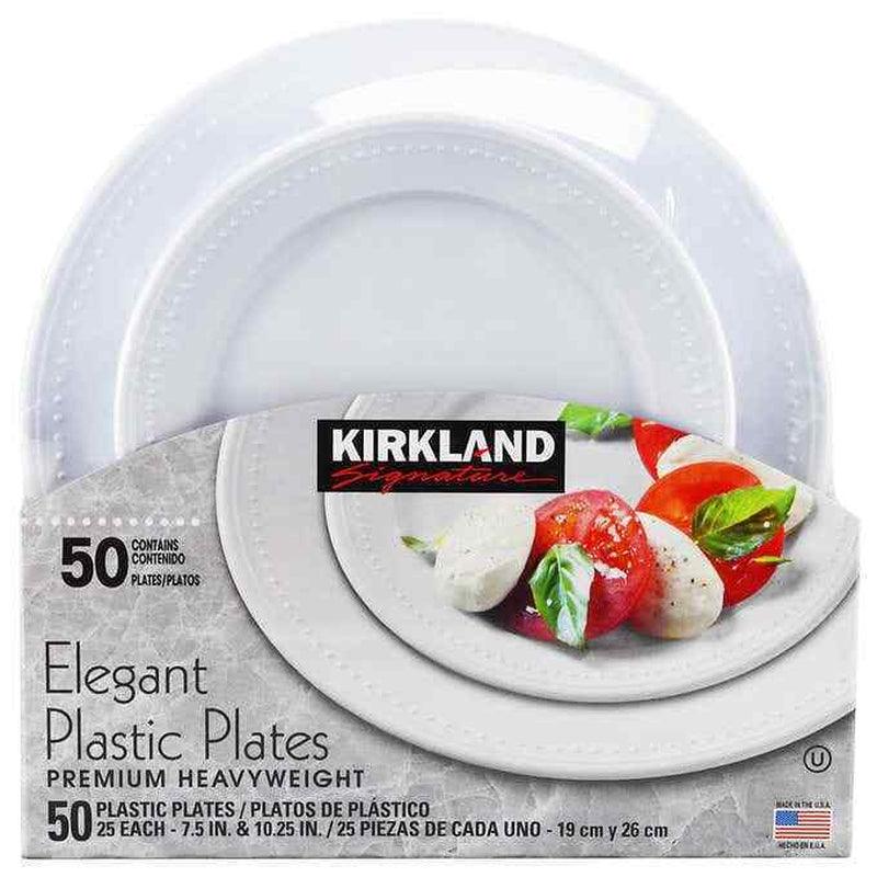 Kirkland Signature Elegant Plastic Plates, 50 Count