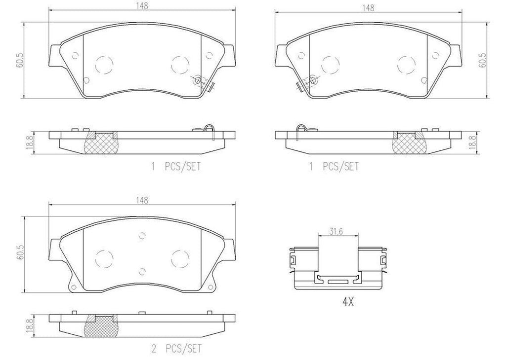 Brembo Front Disc Brake Pad Set for Chevrolet (P59076N)