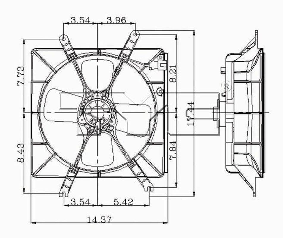 TYC Engine Cooling Fan Assembly for 1994-2001 Acura Integra 600260