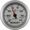 7701 Ultra-Lite Pro II 2-5/8" 30 In. Hg/20 PSI Mechanical Vacuum/Boost Gauge