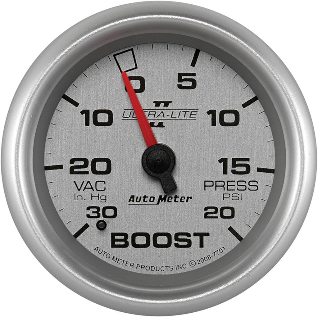 7701 Ultra-Lite Pro II 2-5/8" 30 In. Hg/20 PSI Mechanical Vacuum/Boost Gauge