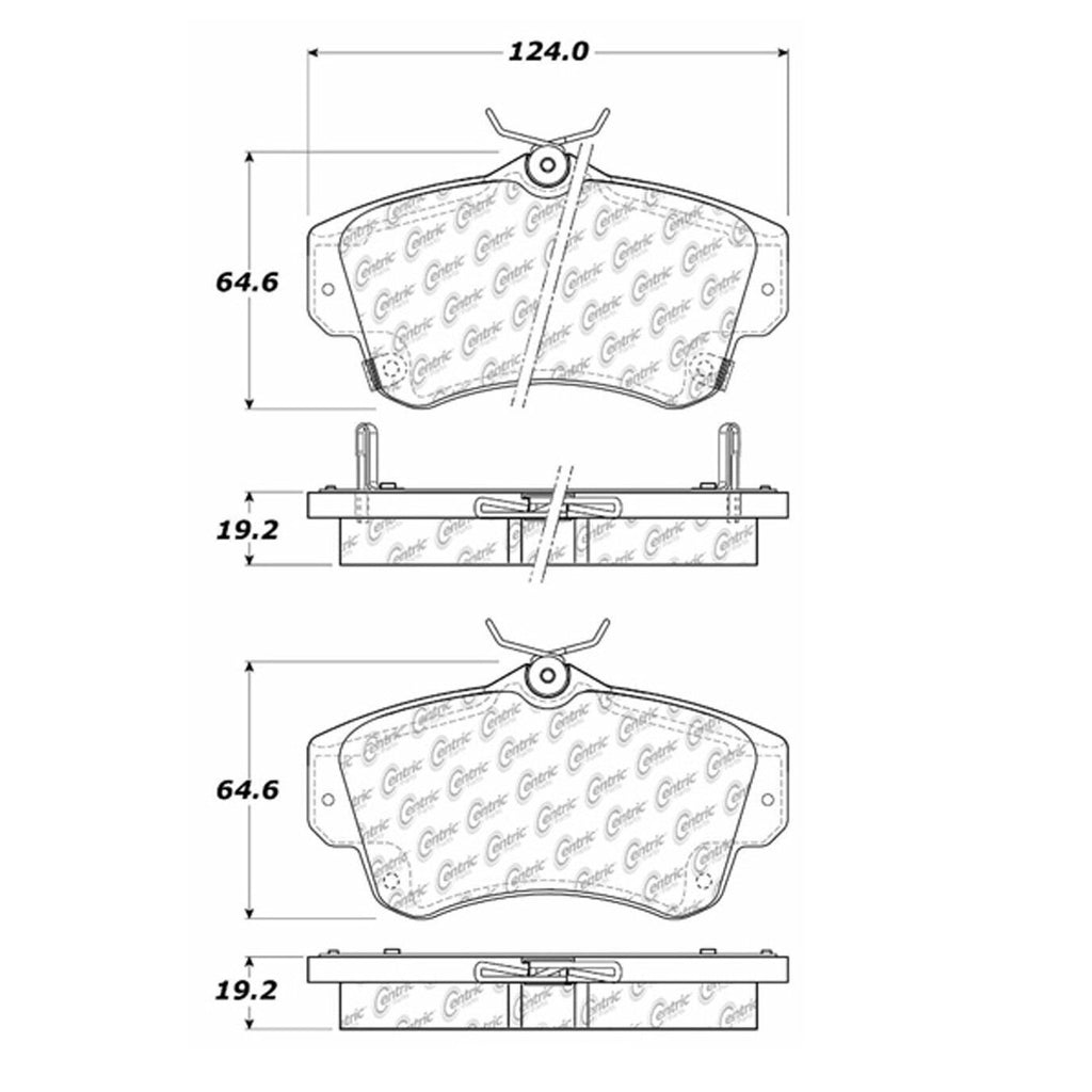 Centric Front Disc Brake Pad for PT Cruiser, Neon (102.08410)