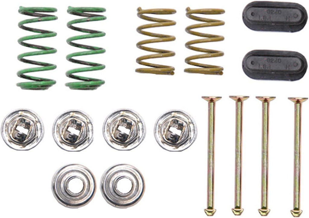 Professional 18K731 Rear Drum Brake Shoe Hold down Kit with Springs, Pins, Retainers, and Caps