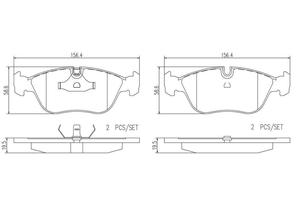 Brembo Front Disc Brake Pad Set for C70, S70, V70, 850 (P86013N)