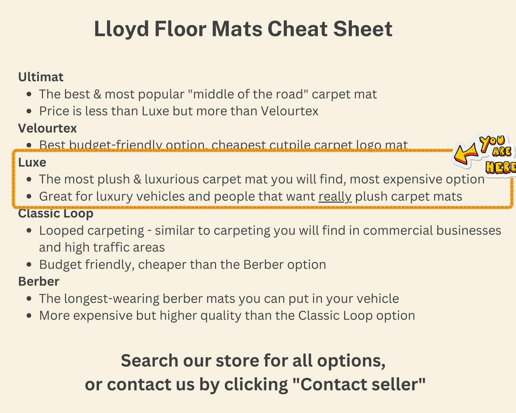 Lloyd Luxe Front & Rear Row Carpet Mats for 2020-2022 Toyota Corolla