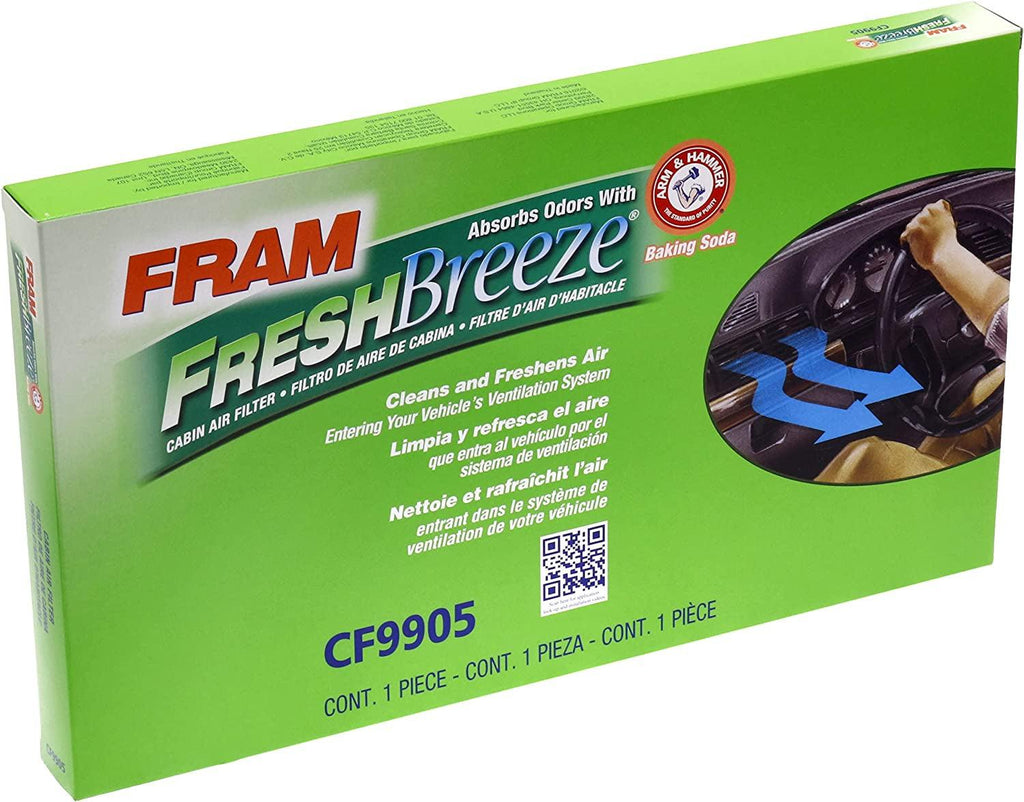 Fresh Breeze Cabin Air Filter Replacement for Car Passenger Compartment W/ Arm and Hammer Baking Soda, Easy Install, CF9905 for Mercedes-Benz Vehicles, 1 Count (Pack of 1)