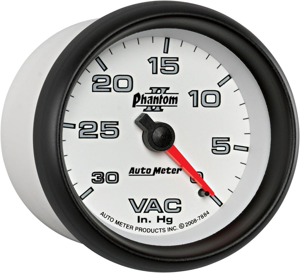 7884 Phantom II 2-5/8" 0-30 In. Hg Mechanical Vacuum Gauge