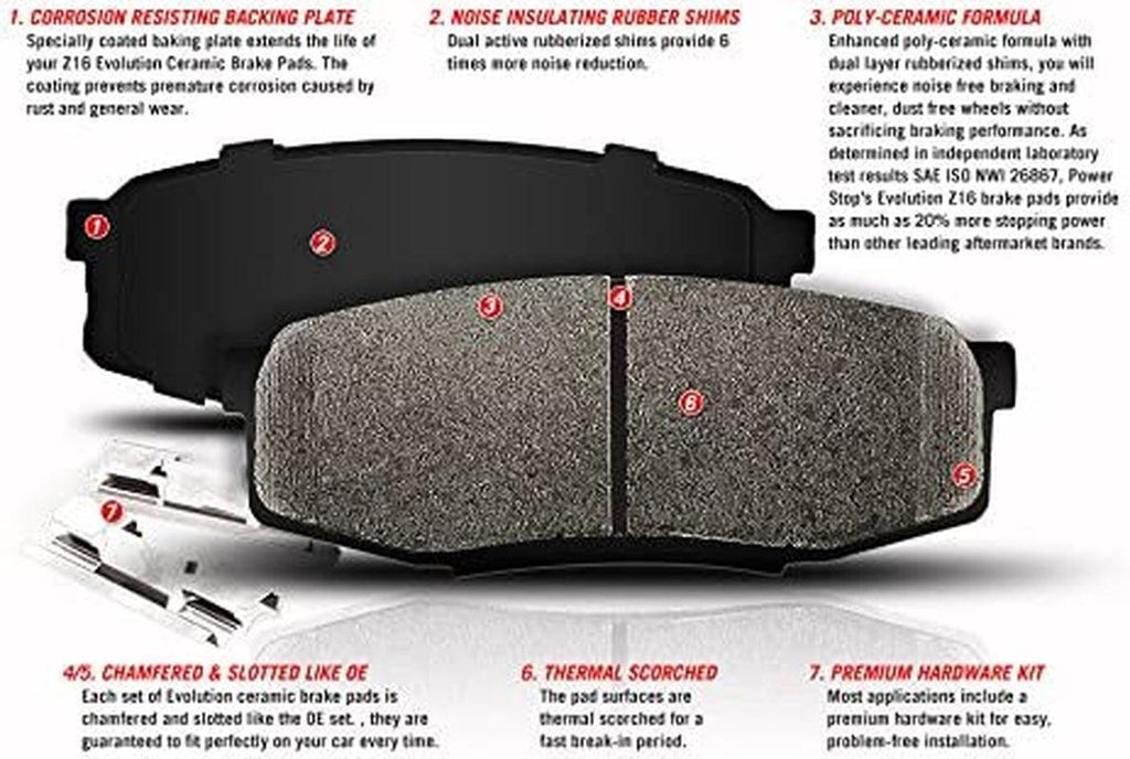 17-1184A, Z17 Front Ceramic Brake Pads with Hardware