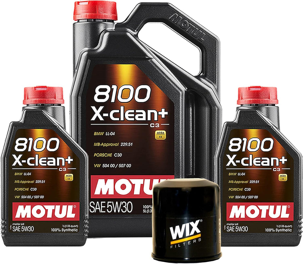 7L Newparts 8100 X-CLEAN + 5W30 Filter Motor Oil Change Kit API SN/CF