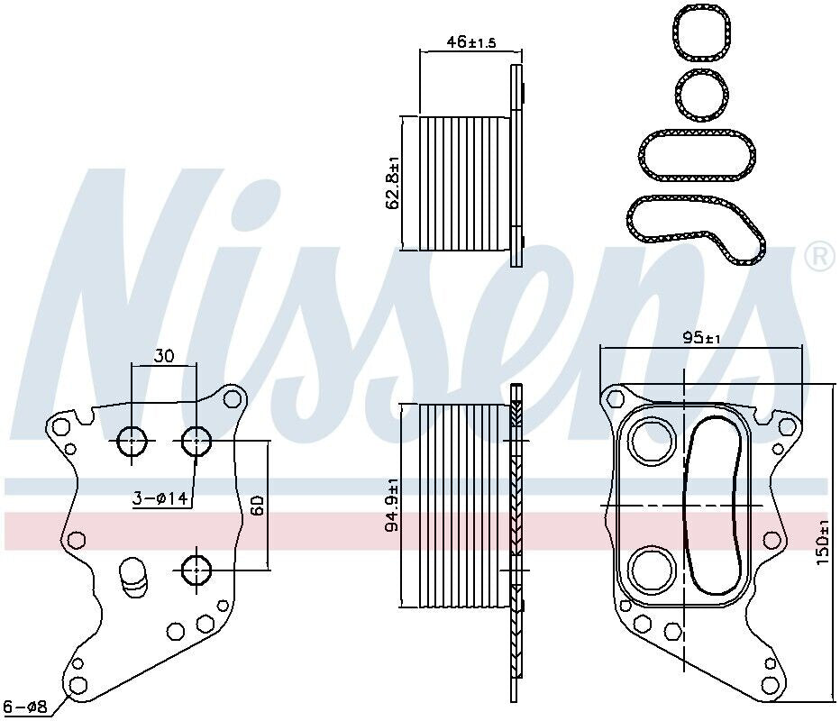 Nissens Engine Oil Cooler for Cooper Countryman, Cooper Paceman, Cooper 90991