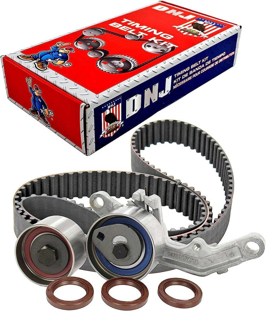 DNJ TBK151A Timing Belt Kit for 2003-2010 / Chrysler, Dodge, Jeep/Caravan, Liberty, Neon, PT Cruiser, Sebring, Stratus, Voyager, Wrangler / 2.4L / DOHC / 16V / EDZ/VIN 1, VIN 9, VIN B, VIN J
