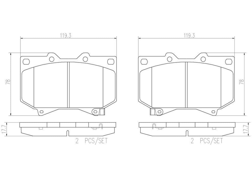 Brembo Front Disc Brake Pad Set for Toyota (P83118N)