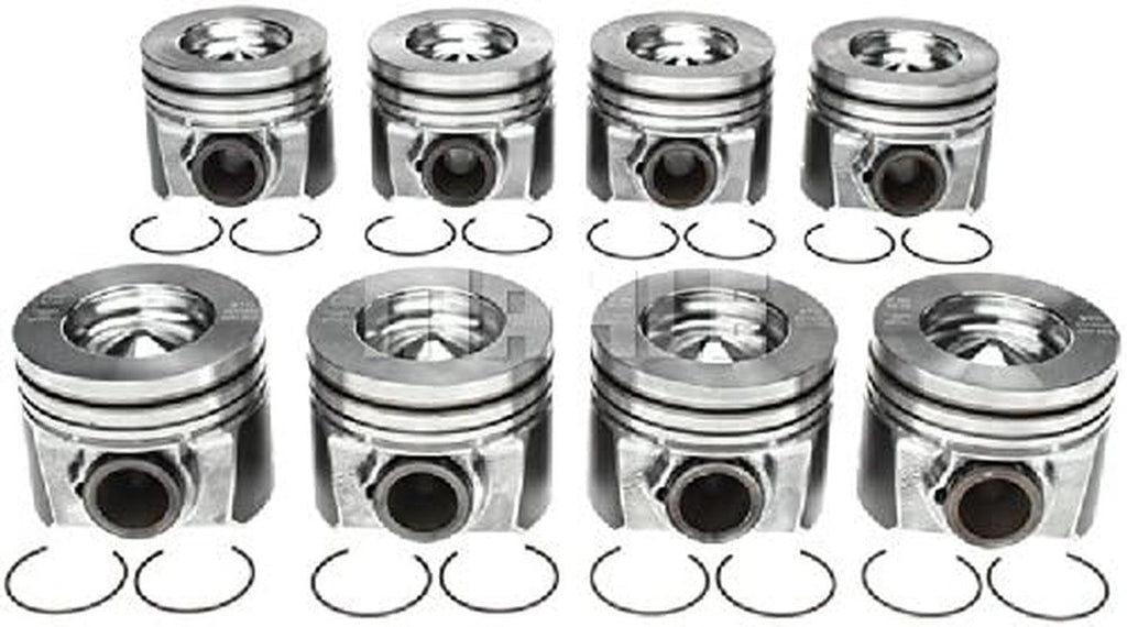 MAHLE Pistons & Ring Kit (+.020" / .050Mm) for 2008-2010 Ford 6.4L Diesel Powerstroke 224-3666WR.050