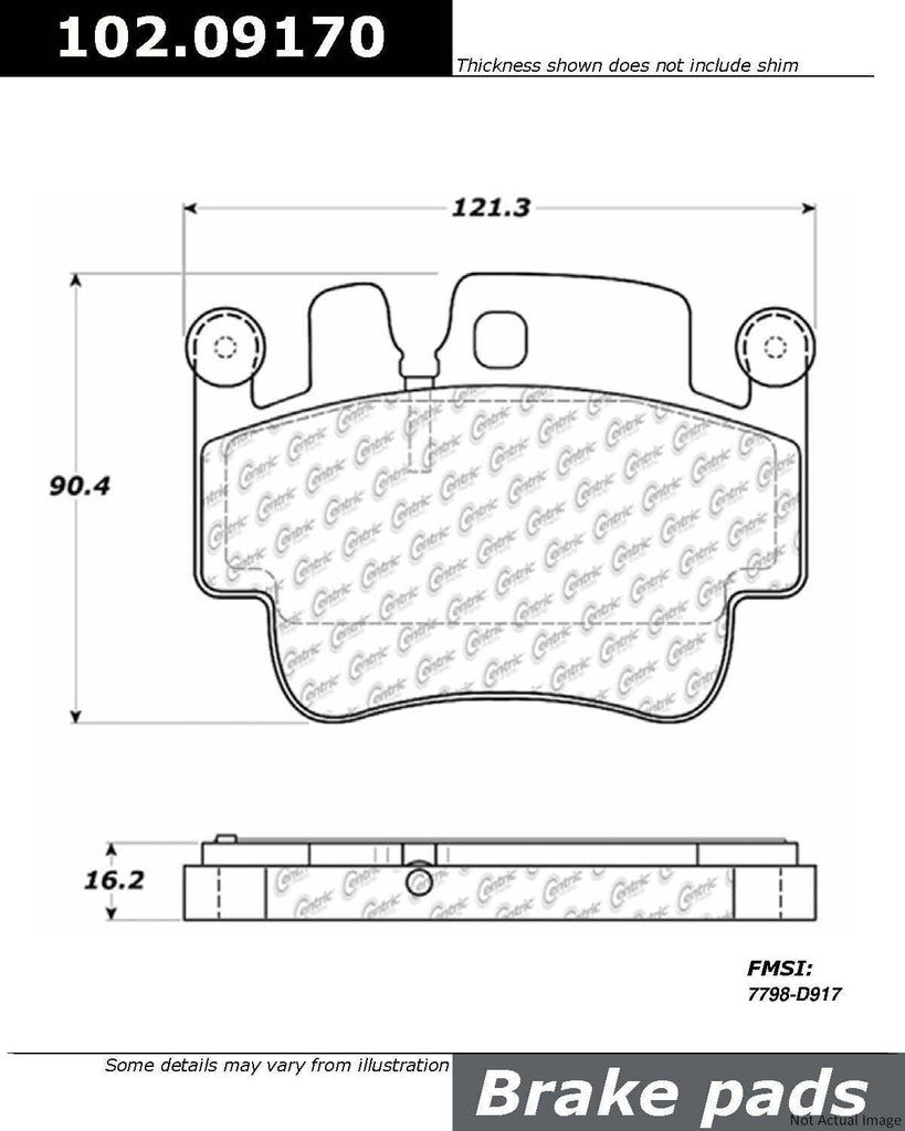 Centric Front Disc Brake Pad for Boxster, Cayman, Carrera GT, 911 (102.09170)