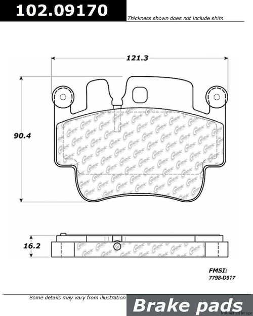 Centric Front Disc Brake Pad for Boxster, Cayman, Carrera GT, 911 (102.09170)