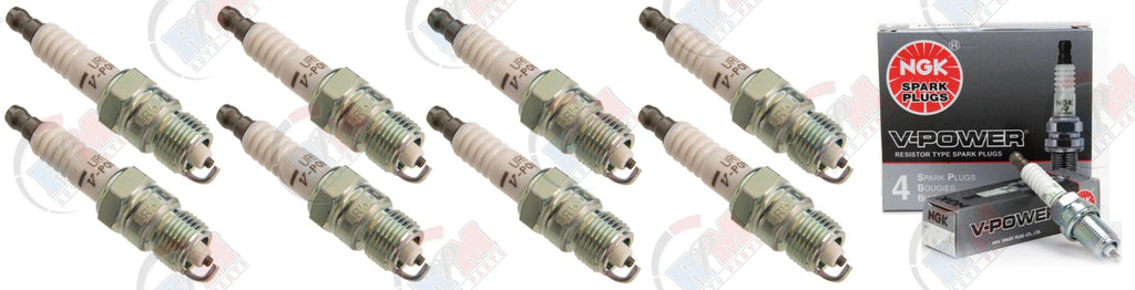 NGK "V-POWER" Spark Plug (Set of 8) for 1975-1996 Ford F-150 5.0L 5.8L V8