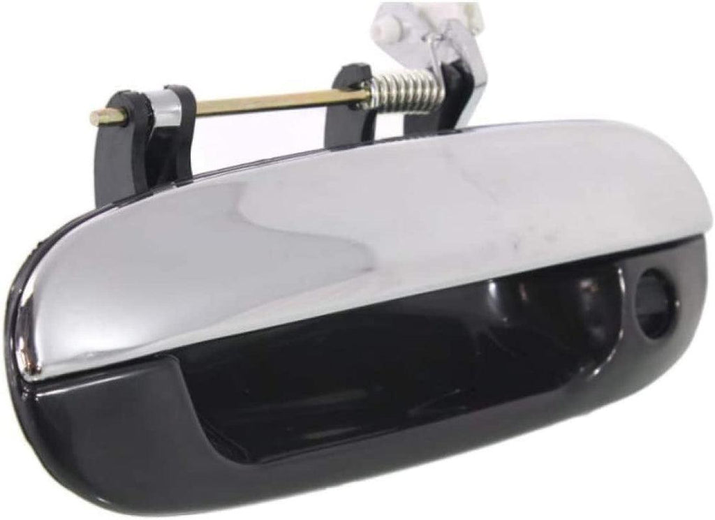 for Buick Rainier Exterior Door Handle Front, Driver Side Smooth Black Bezel with Chrome Lever (2004-2007) | with Key Hole | Trim:All Submodels | GM1310175 | 88981048