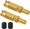 Boeray 2 Packs 1/4" Air Value Inflation Schrader Valve, Schrader Valve Adapter with Push to Connect Button for 1/4" OD Air Hose Fittings for Semi Trucks Trailers