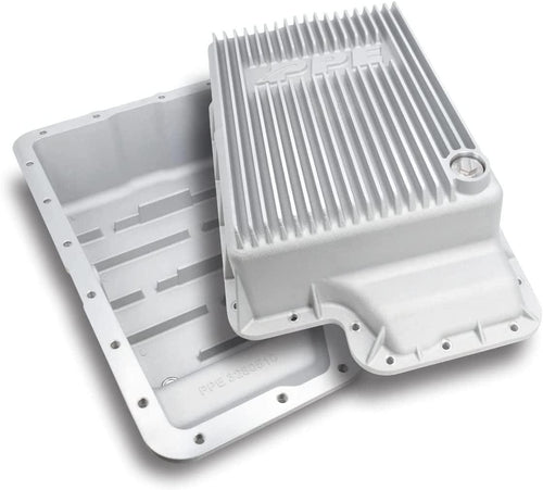 PPE Heavy Duty Cast Aluminum Deep Transmission Pan (Raw) 328051000 Compatible for Ford 2003-2007 Super Duty with 5R110 Transmission