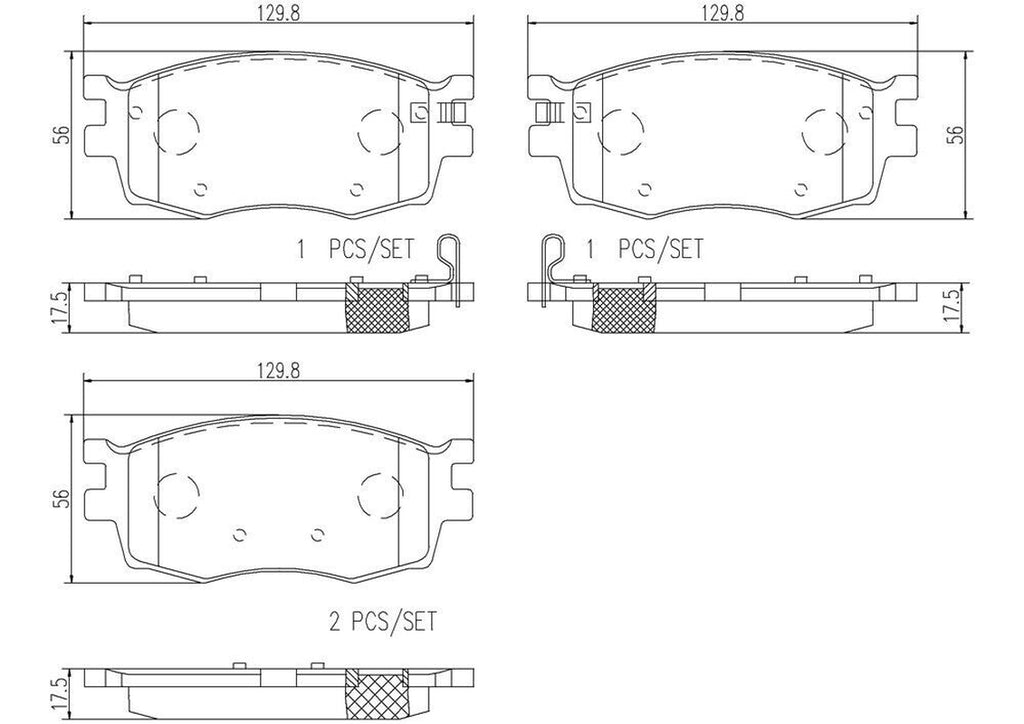 Brembo Front Disc Brake Pad Set for Accent, Rio, Rio5 (P30026N)