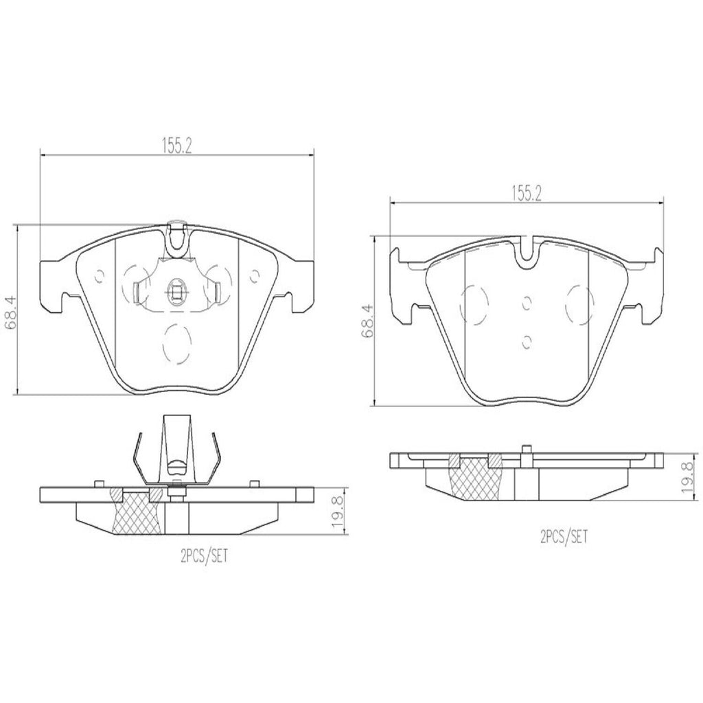 Brembo Front Disc Brake Pad Set for BMW (P06054N)