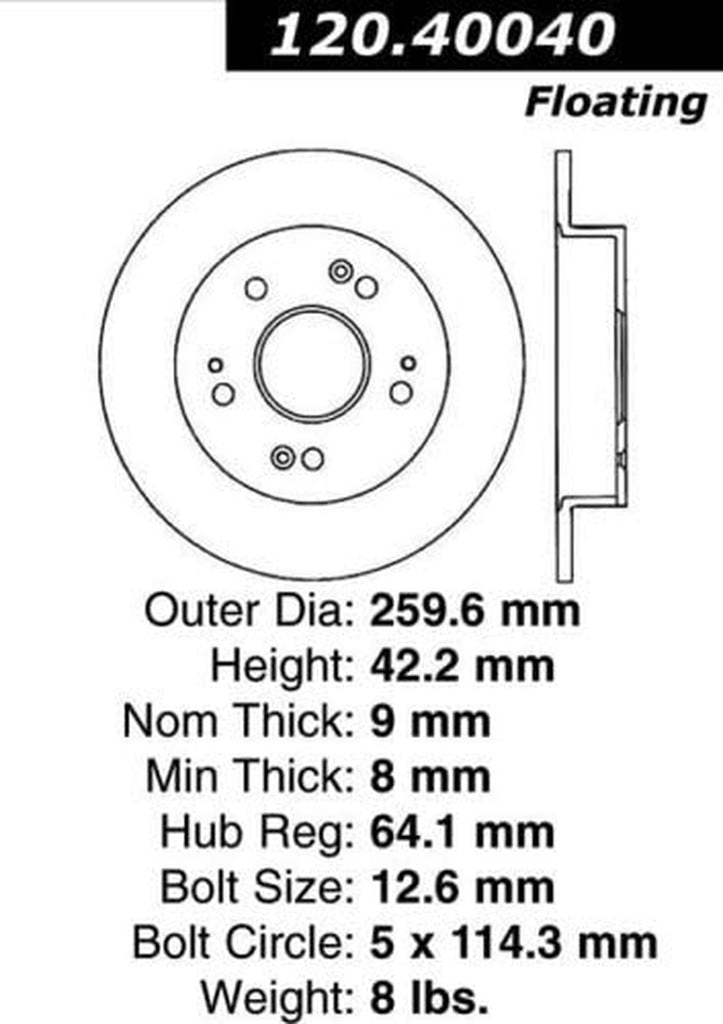 Centric Parts 120.40040 Premium Brake Rotor with E-Coating