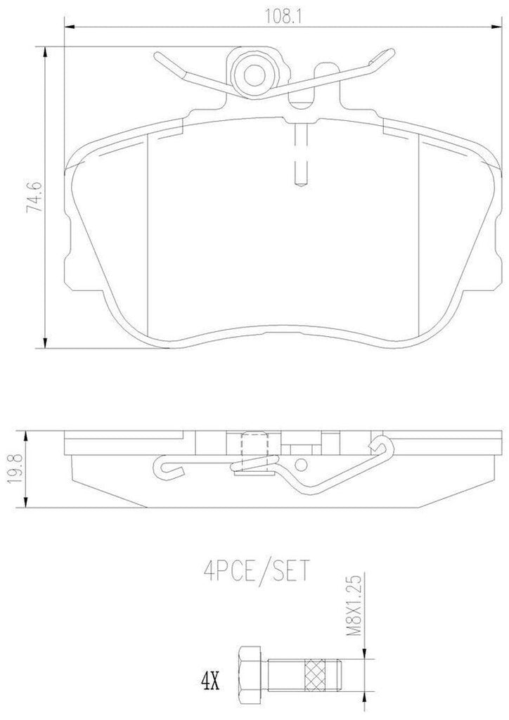 Brembo Front Disc Brake Pad Set for C230, C220, C280 (P06017N)