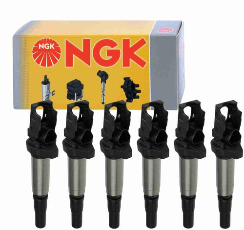 6 Pc NGK Ignition Coils Compatible with BMW 525I 2.5L 3.0L L6 2003-2007